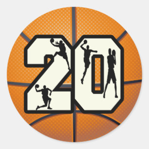 Sticker Rond Numéro 20 Basketball