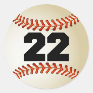 Sticker Rond Numéro 22 Baseball