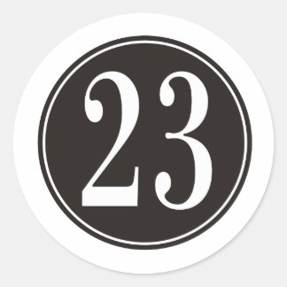 Sticker Rond Numéro 23 - Cercle noir (avant)