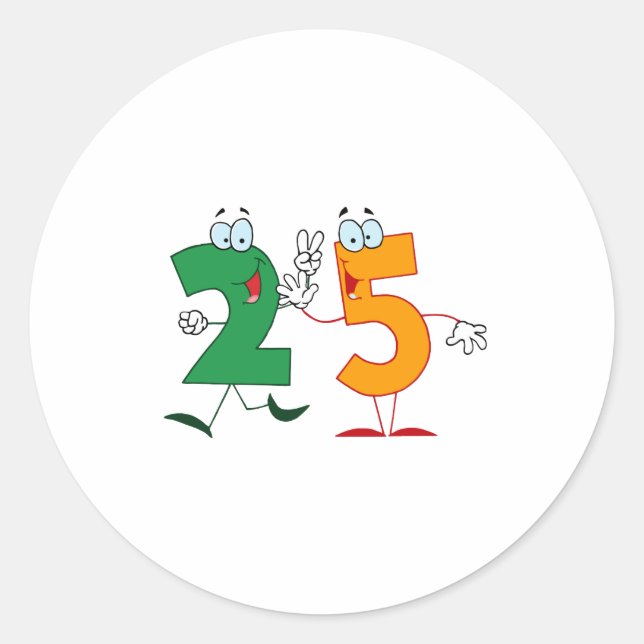 Sticker Rond Numéro 25 (Devant)