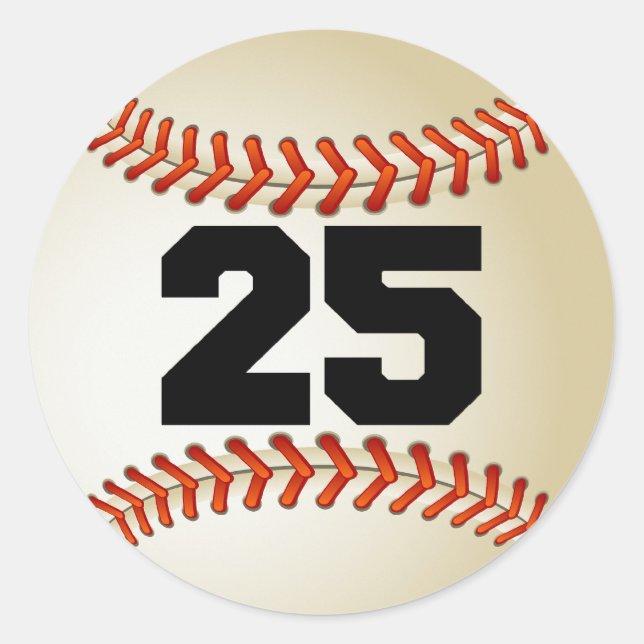 Sticker Rond Numéro 25 Baseball (Devant)