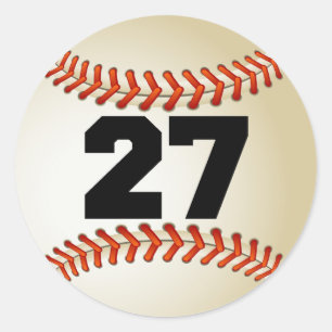 Sticker Rond Numéro 27 Baseball