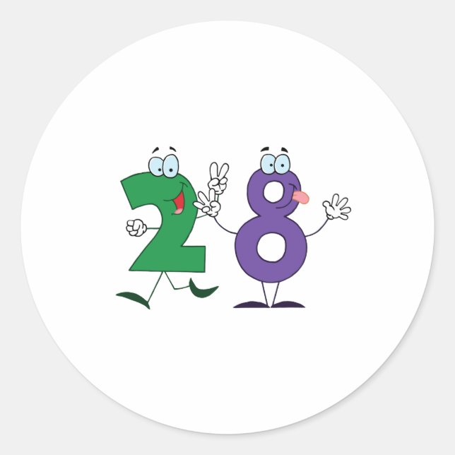 Sticker Rond Numéro 28 (Devant)