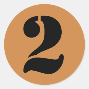 Sticker Rond Numéro 2 Deux Numéros de gabarit d'or au Pérou 