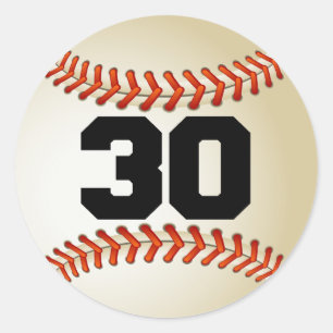 Sticker Rond Numéro 30 Baseball