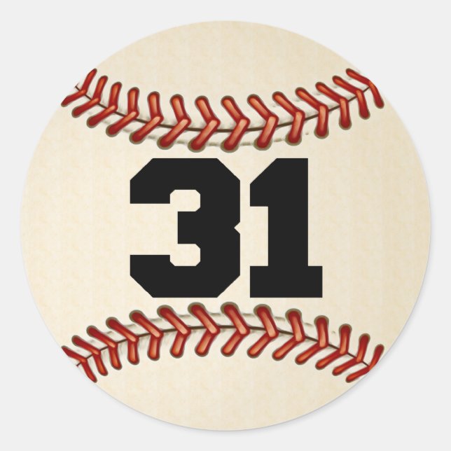 Sticker Rond Numéro 31 Baseball (Devant)