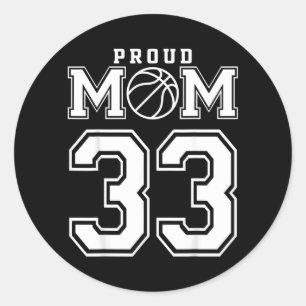 Sticker Rond Numéro 33 personnalisé fier Basball maman personna