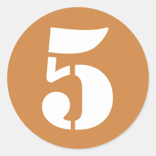 Sticker Rond Numéro 5 Cinq Numéros de gabarit d'or du Pérou