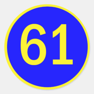 Sticker Rond numéro, 61, dans un cercle