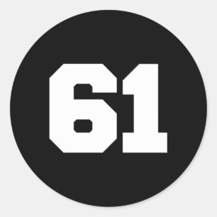 Sticker Rond Numéro 61 Sports Joueur Jersey 61 Fan Back Print V