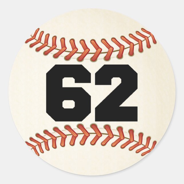 Sticker Rond Numéro 62 Baseball (Devant)
