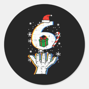 Sticker Rond Numéro 6 correspondant au mème de Noël 67 6 7 Xmas