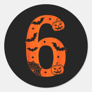 Sticker Rond Numéro 6 Drôle Six Sept Mème Halloween