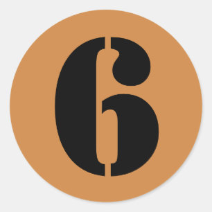 Sticker Rond Numéro 6 Six Numéros de gabarit d'or au Pérou p