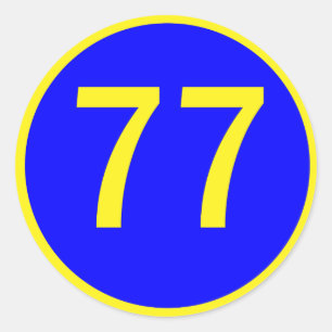 Sticker Rond numéro, 77, dans un cercle