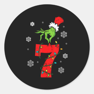 Sticker Rond Numéro 7 Correspondant 67 Mème 6 7 Noël Garçons Je