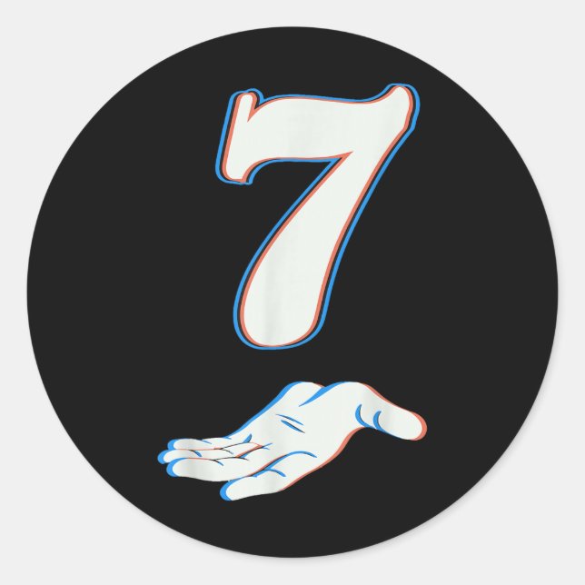 Sticker Rond Numéro 7 Correspondant 67 Six Sept Mème Couple Hal (Devant)