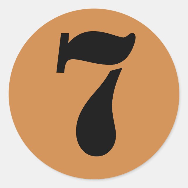 Sticker Rond Numéro 7 Sept Pérou Numéros de crayon d'or par Jan (Devant)