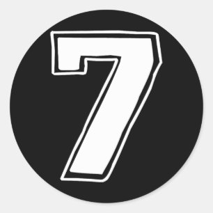 Sticker Rond Numéro 7 Six Sept 6 7 Mème 67 Drôle 7e Anniversair