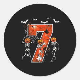 Sticker Rond Numéro 7 Six Sept Mème 6 7 Halloween Squelette Dan