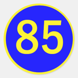 Sticker Rond numéro, 85, dans un cercle