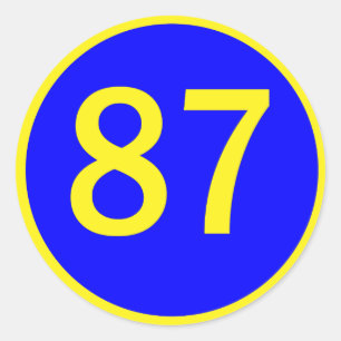 Sticker Rond numéro, 87, dans un cercle