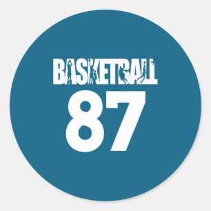 Sticker Rond Numéro 87 de basketball Mon joueur de basketball p