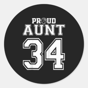Sticker Rond Numéro Coutume Fière Basketball Tante Personnalise