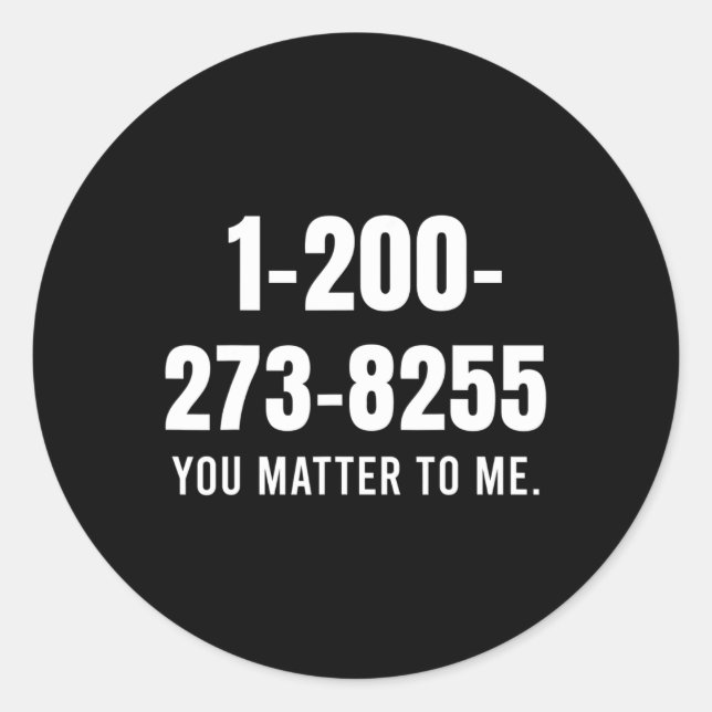 Sticker Rond Numéro De Ligne D'Assistance Suicide - Vous M'Impo (Devant)