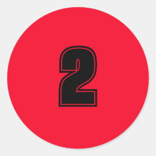 Sticker Rond Numéro Deux fournitures de planification simple 2