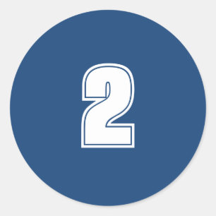 Sticker Rond Numéro Deux fournitures de planification simple 2