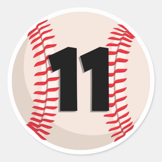 Sticker Rond Numéro favori de baseball #11 (Devant)