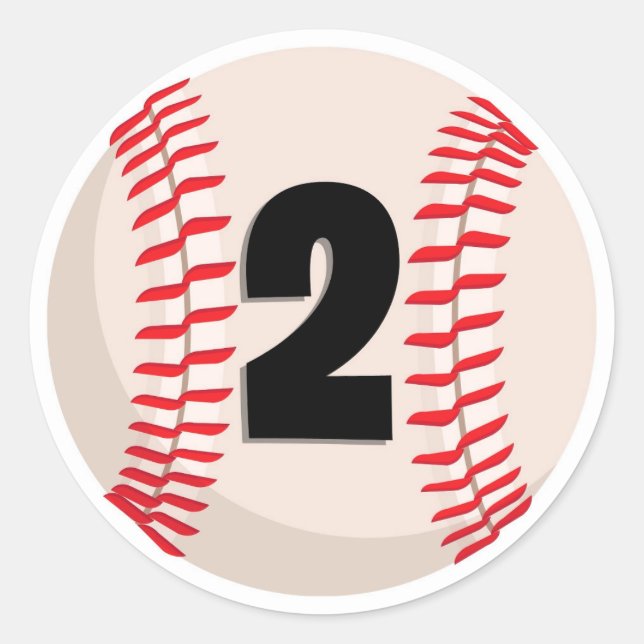 Sticker Rond Numéro favori de baseball #2 (Devant)