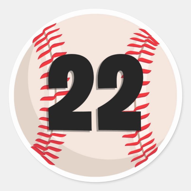 Sticker Rond Numéro favori de baseball #22 (Devant)