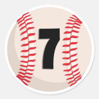Sticker Rond Numéro favori de baseball #7