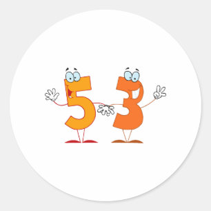 Sticker Rond Numéro heureux 53