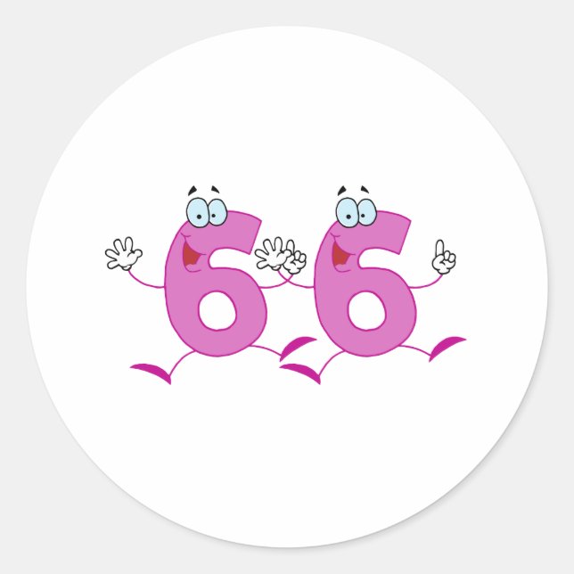 Sticker Rond Numéro heureux 66 (Devant)