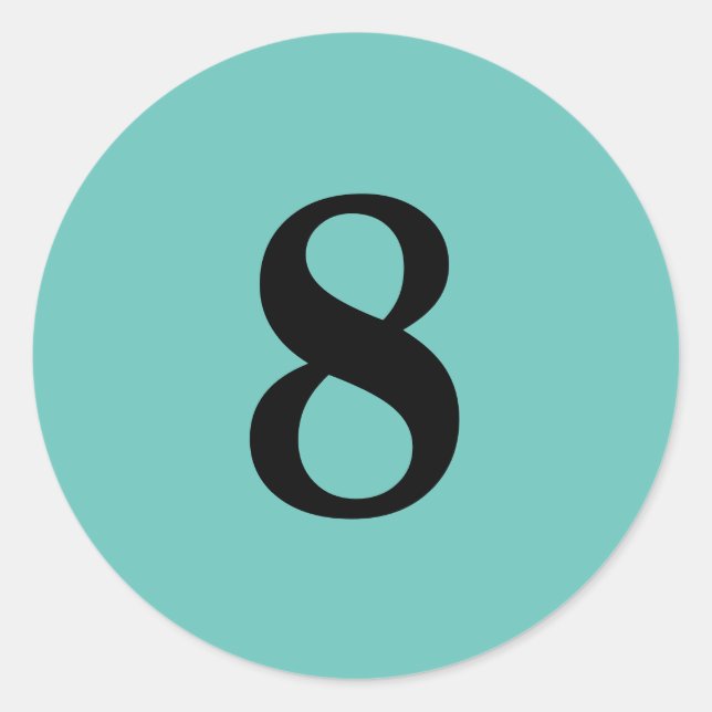 Sticker Rond Numéro Huit fournitures de planification simple 8  (Devant)