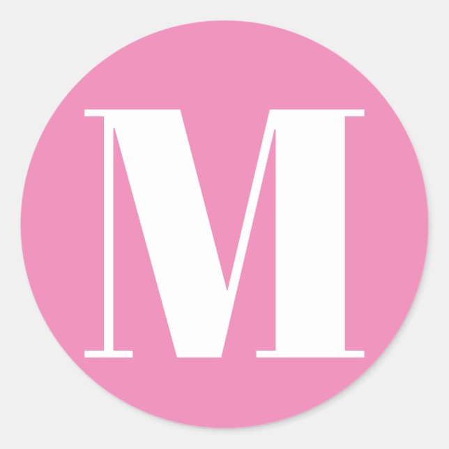Sticker Rond Numéro initial monogramme rose (Devant)