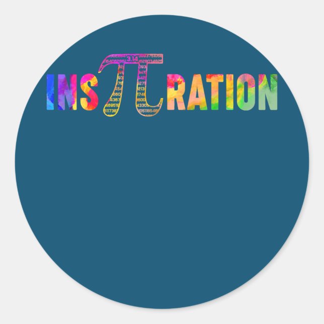 Sticker Rond Numéro irrationnel 3 14 Pi Day Math Physics (Devant)