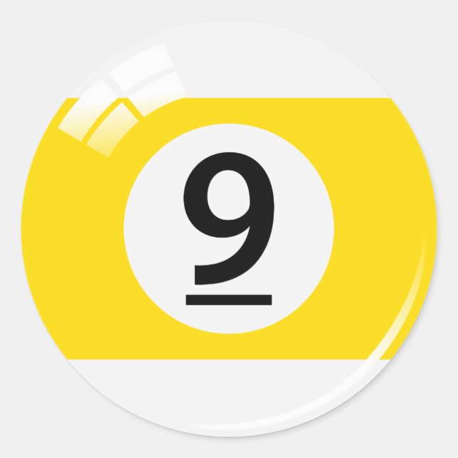 Sticker Rond Numéro neuf autocollants/étiquettes (Devant)