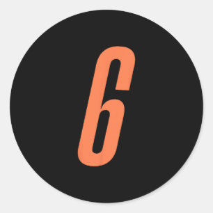 Sticker Rond Numéro Orange 6 7 Mème drôle d'Halloween correspon