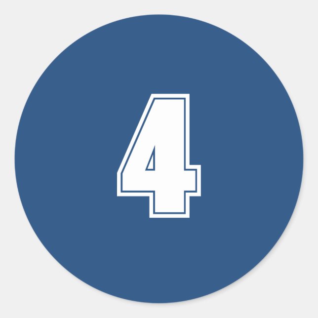 Sticker Rond Numéro Quatre fournitures de planification simple  (Devant)