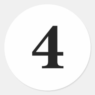 Sticker Rond Numéro Quatre fournitures de planification simple 