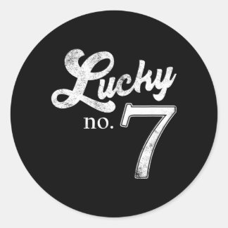 Sticker Rond Numéro Sept Chanceux Favori Détresse