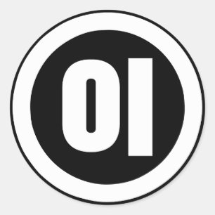 Sticker Rond Numéro sino-coréen 2 Deux 이 【I】 Hangul