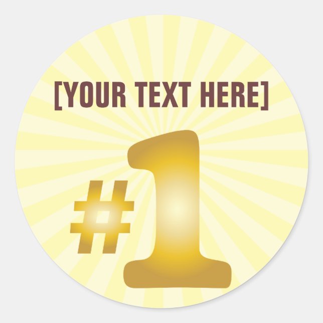 Sticker Rond numéro un avec nom personnalisé (Devant)