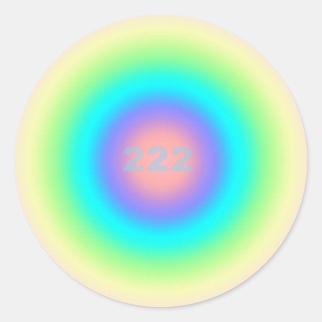 Sticker Rond Numéros d'ange 222 - Solde et harmonie (Devant)