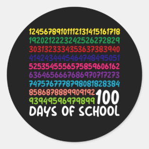 Sticker Rond Numéros mathématiques 100e Jour de l'école Enseign