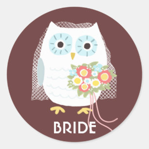 Sticker Rond Nuptiale fait sur commande de l'épouse de hibou